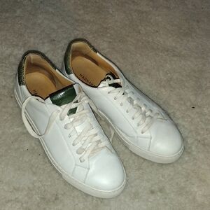 Magnanni White and Green Leather Sneakers